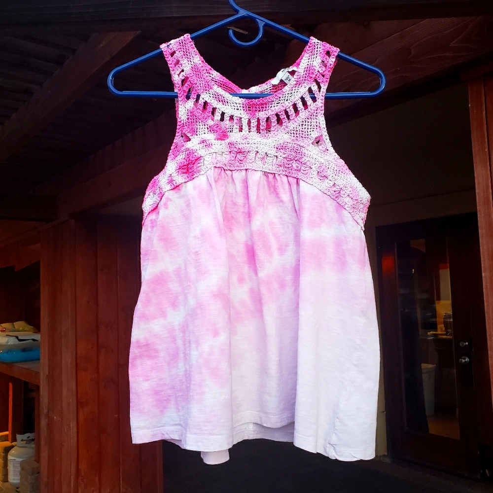 Sonoma pink tye dyed tank top women's size medium
